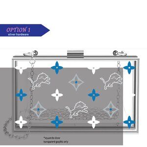 Lions pattern (Double Sided) Clear Acrylic Clutch
